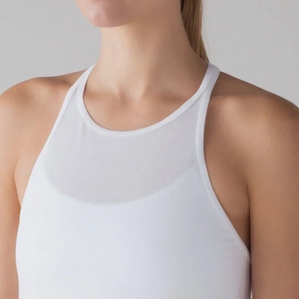 LULULEMON Trapeze Racerback White High Neck Tank Top